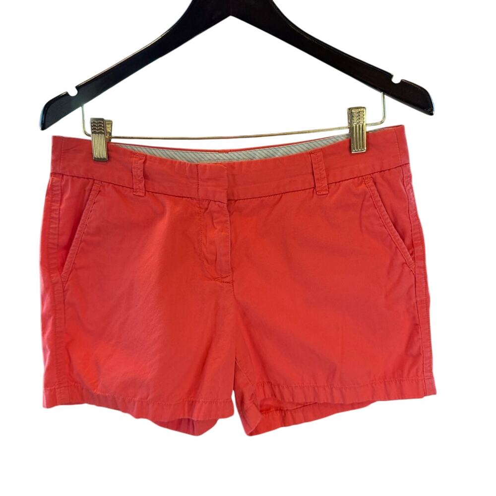 J. Crew Vibrant Coral Women's vacation summer 100 cotton preppy Shorts size 6